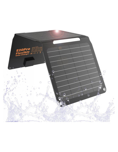 Cargador Solar FlexSolar 20W Plegable USB-A USB-C Impermeable