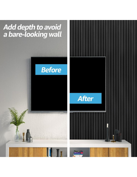 Paneles de Wainscoting WPC Art3d 16 Piezas 121.9x15.2cm Negro Paneles de Wainscoting WPC Art3d 16 Piezas 121.9x15.2cm Negro
