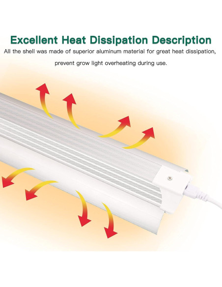 Luz de Crecimiento LED SZHLUX 4FT 140W Espectro Completo Luz de Crecimiento LED SZHLUX 4FT 140W Espectro Completo