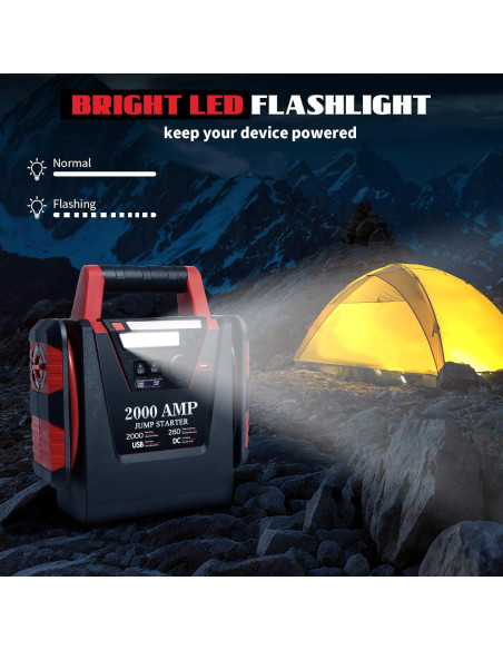 Arrancador de Batería FlyAuto HH604 2000A con Compresor 260 PSI Arrancador de Batería FlyAuto HH604 2000A con Compresor 260 PSI