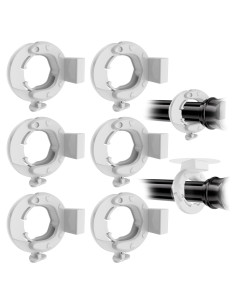 Soportes de Varilla de Cortina Adhesivos Havenest 6 Pcs Blanco