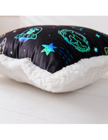 Cojín de Lectura Holawakaka Estampado Cohete Espacial 43x43cm