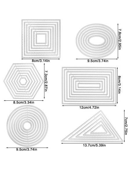 Juego de 6 Troqueles de Corte SENHAI para Scrapbooking Juego de 6 Troqueles de Corte SENHAI para Scrapbooking