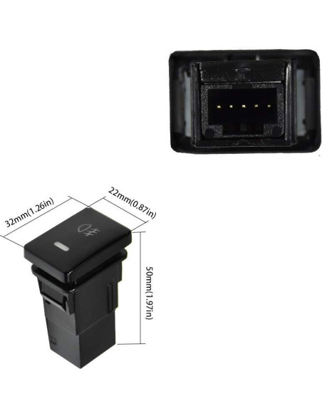 Interruptor de Botón LED 4 Polos 12V YUNPICAR para Toyota Interruptor de Botón LED 4 Polos 12V YUNPICAR para Toyota