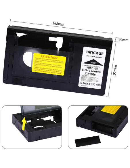 Adaptador VHS-C a VHS Ruihua 2025, conversor 12mm fácil uso Adaptador VHS-C a VHS Ruihua 2025, conversor 12mm fácil uso