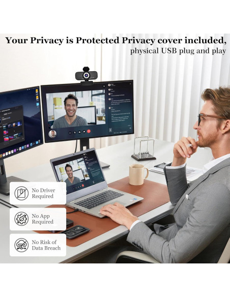 Cámara Web HD 1080P SZGIARUY con Tapa de Privacidad Cámara Web HD 1080P SZGIARUY con Tapa de Privacidad
