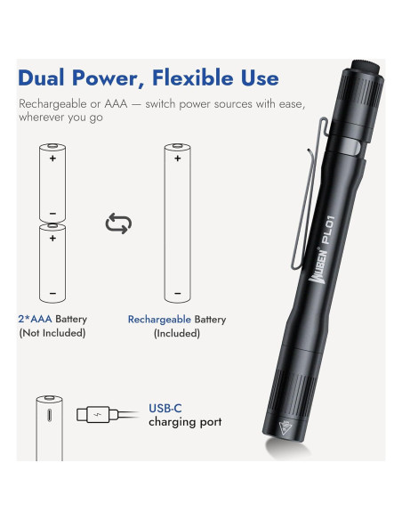 Linterna de Bolso WUBEN PL01 650 Lúmenes Recargable IP68 Linterna de Bolso WUBEN PL01 650 Lúmenes Recargable IP68