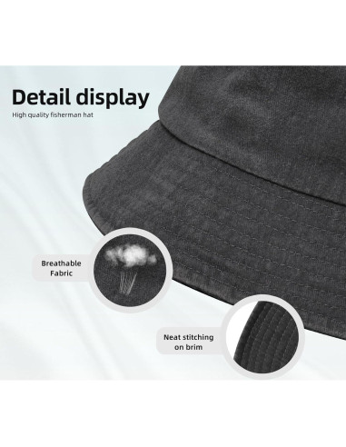 Sombrero de Cubo Unisex KCNSEZA Algodón Lavado Verano