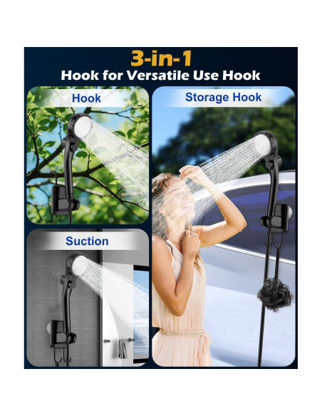 Ducha Portátil WADEO 6000mAh con Luz LED y 5 Niveles de Presión Ducha Portátil WADEO 6000mAh con Luz LED y 5 Niveles de Presión