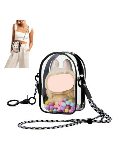 Estuche Transparente PVC para Muñeca de Peluche 15cm - Negro