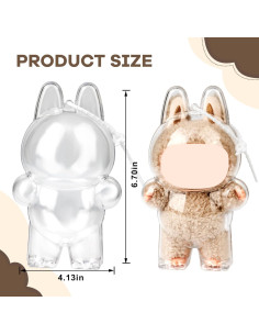 Funda protectora acrílica Mosa Bear para muñeca labubu 2