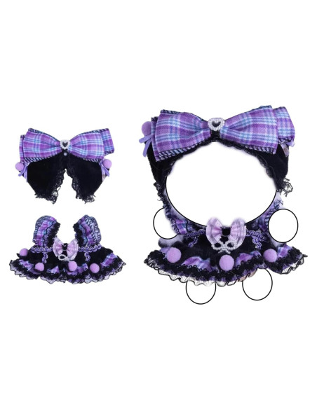 Vestido Gothic Lolita para muñeca 17cm LABUBU - Púrpura y Negro Vestido Gothic Lolita para muñeca 17cm LABUBU - Púrpura y Negro