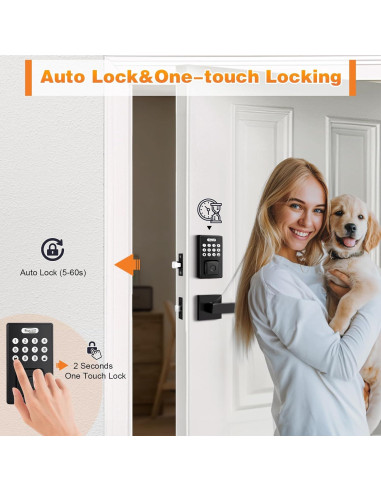 Cerradura Inteligente Probrico Negra Biométrica con Manija