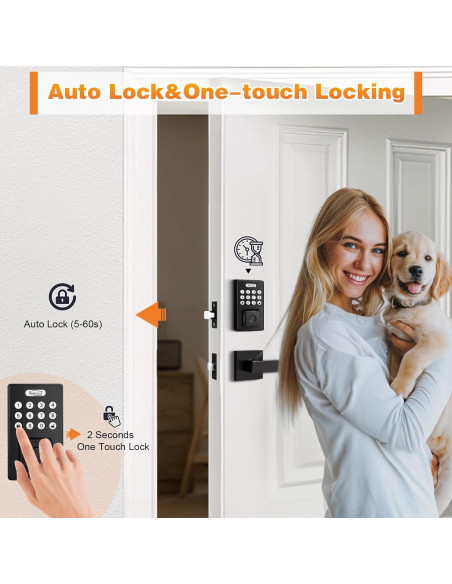 Cerradura Inteligente Probrico Negra Biométrica con Manija Cerradura Inteligente Probrico Negra Biométrica con Manija