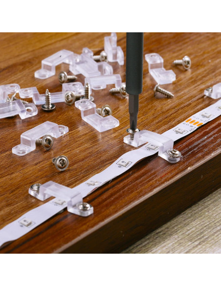 Soportes de Montaje Qunclay para Tiras LED 12 mm - 100 Clips Transparentes Soportes de Montaje Qunclay para Tiras LED 12 mm - 100 Clips Transparentes
