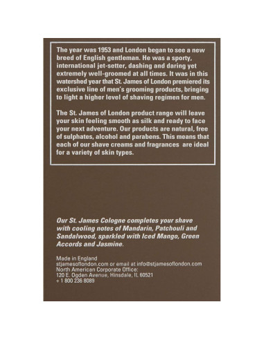 Colonia St James de Londres Mandarina y Pachulí 50ml Natural