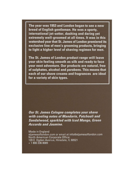 Colonia St James de Londres Mandarina y Pachulí 50ml Natural Colonia St James de Londres Mandarina y Pachulí 50ml Natural