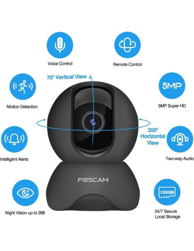 Cámara de Seguridad FOSCAM R5B-2 3K Pan Tilt con Audio