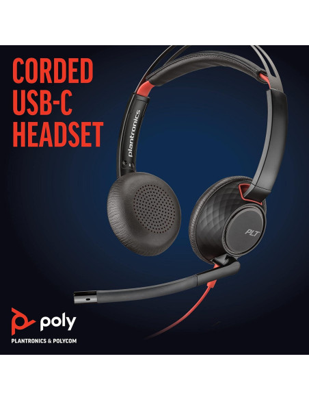 Auricular Plantronics Blackwire 5220 USB-C On-Ear Renovado Auricular Plantronics Blackwire 5220 USB-C On-Ear Renovado
