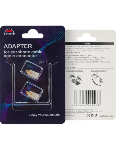 Adaptador de Auriculares 2.5mm a Hembra MMCX okcsc - Negro