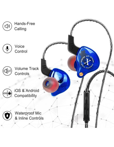 Auriculares In-Ear UrbanX ix2 Pro Azul Zafiro con Micrófono