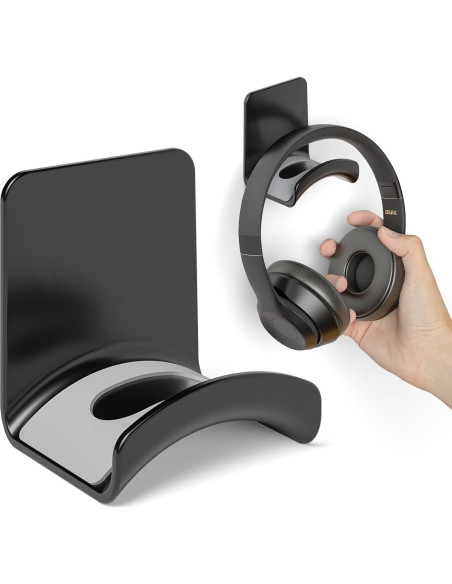Soporte de Auriculares de Pared Liboer ZY88 - 2 Pcs Adhesivo Soporte de Auriculares de Pared Liboer ZY88 - 2 Pcs Adhesivo