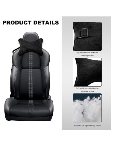 Almohada de Cuello para Auto DXNQ Suave y Ergonómica Negra