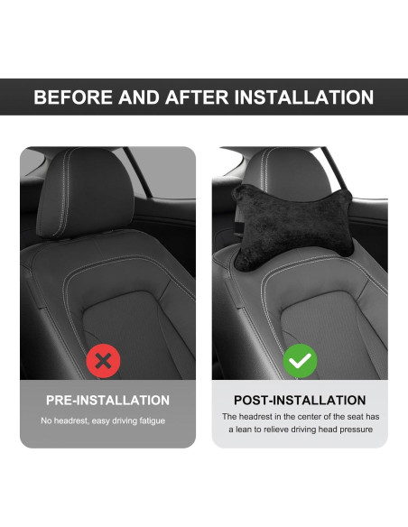 Almohada de Cuello para Auto DXNQ Suave y Ergonómica Negra Almohada de Cuello para Auto DXNQ Suave y Ergonómica Negra