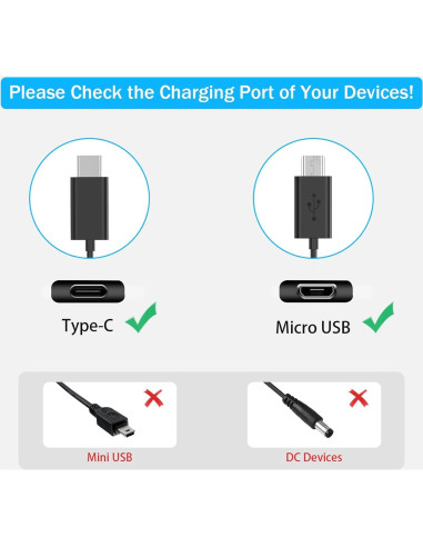 Cable de carga USB C y Micro para altavoces Bose y Sony