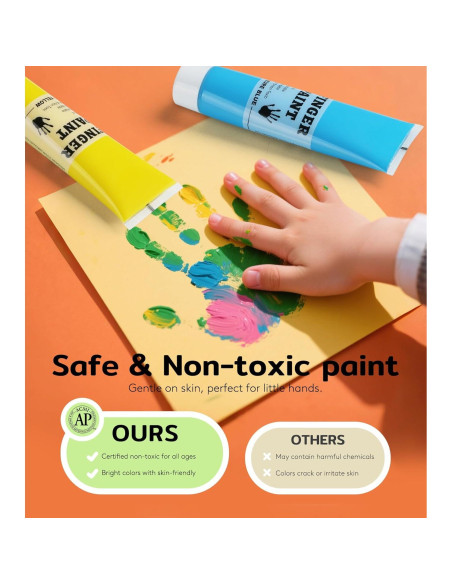 Pintura de Dedos Lavable TMOL 10 Colores 60ml para Niños Pintura de Dedos Lavable TMOL 10 Colores 60ml para Niños