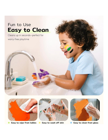 Pintura de Dedos Lavable TMOL 10 Colores 60ml para Niños