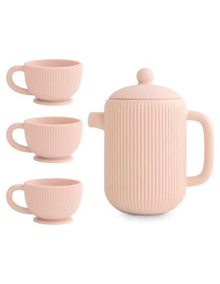 Juego de Té de Silicona Mushie para Bebés - 4 Piezas Rosa Juego de Té de Silicona Mushie para Bebés - 4 Piezas Rosa