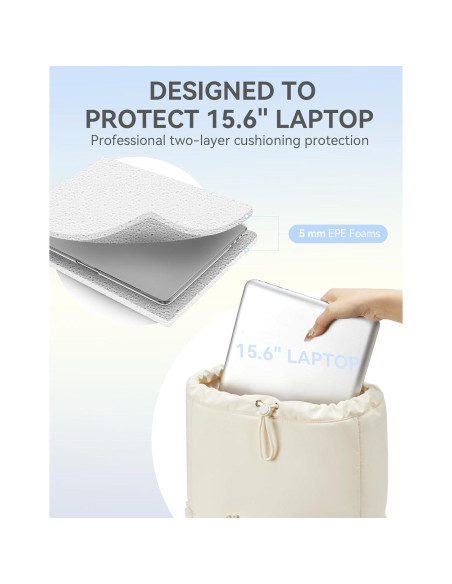 Mochila Puffer BOSTANTEN Beige para Laptop 15.6" Resistente al Agua Mochila Puffer BOSTANTEN Beige para Laptop 15.6" Resistente al Agua
