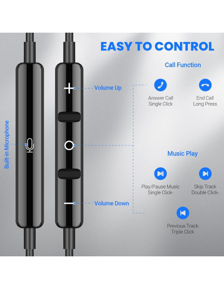 Auriculares USB C ASKUBSKU HiFi Estéreo con Micrófono Auriculares USB C ASKUBSKU HiFi Estéreo con Micrófono