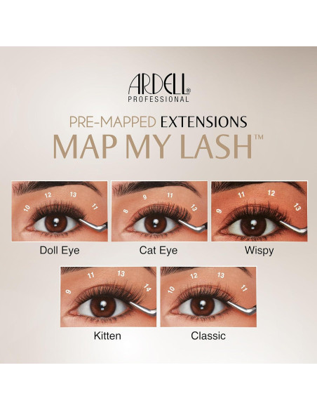 Extensiones de Pestañas Pre-Mapeadas Ardell Ojo Gatito - Paquete de 3 Extensiones de Pestañas Pre-Mapeadas Ardell Ojo Gatito - Paquete de 3