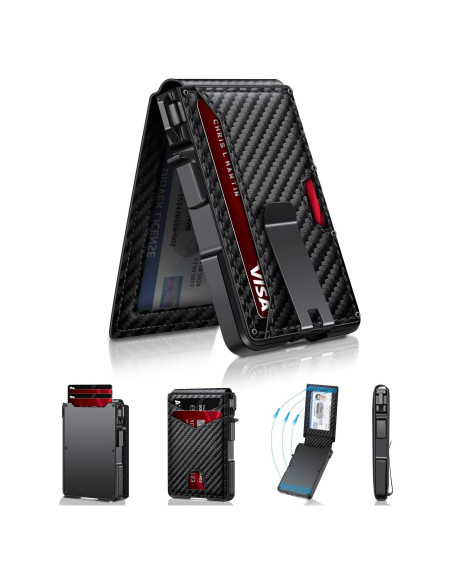 Billetera Minimalista ZALVEX Fibra de Carbono con Bloqueo RFID Billetera Minimalista ZALVEX Fibra de Carbono con Bloqueo RFID
