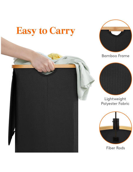 Cesto de Ropa Doble Lifewit 150L con Tapa y Bolsas Extraíbles Cesto de Ropa Doble Lifewit 150L con Tapa y Bolsas Extraíbles
