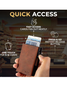 Billetera Pop Up de Cuero Genuino TopMost para Hombres RFID 2