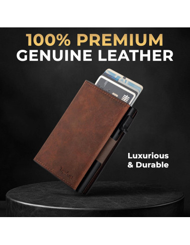Billetera Pop Up de Cuero Genuino TopMost para Hombres RFID