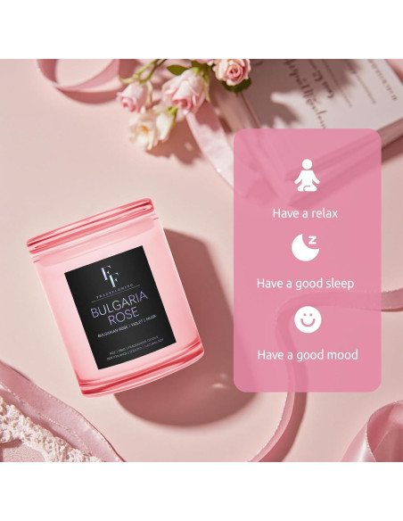Vela Aromática de Cera de Soja Rosa Búlgara 255 g Doble Mecha Vela Aromática de Cera de Soja Rosa Búlgara 255 g Doble Mecha