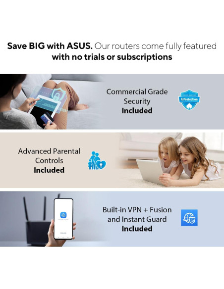 Router WiFi 6E ASUS RT-AXE7800 7800 Mbps 3 Bandas Seguridad Router WiFi 6E ASUS RT-AXE7800 7800 Mbps 3 Bandas Seguridad