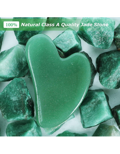 Herramienta Gua Sha Facial Jade Natural Desnice 8.5 cm