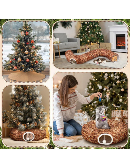 Cueva Donut para Gatos Soulchen Navidad 91x91x25cm Marrón Cueva Donut para Gatos Soulchen Navidad 91x91x25cm Marrón