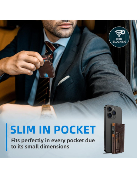 Billetera delgada Miyozi para hombres con bloqueo RFID y clip Billetera delgada Miyozi para hombres con bloqueo RFID y clip