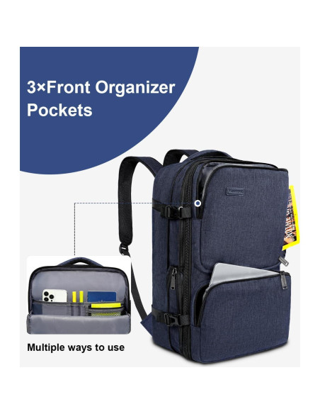 Mochila de Mano Vancropak 47L Expandible Azul Aprobada por Aerolíneas Mochila de Mano Vancropak 47L Expandible Azul Aprobada por Aerolíneas