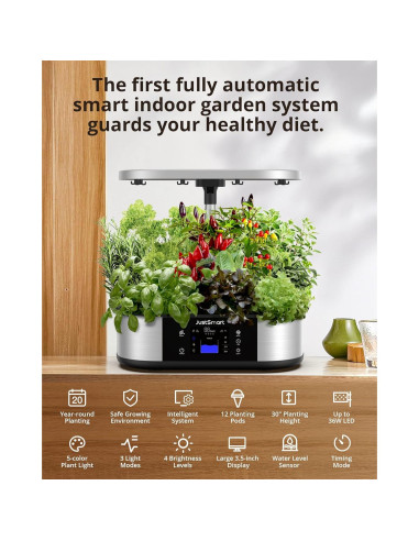 Sistema Hidropónico Inteligente JustSmart GS1 Plus 12 Cápsulas