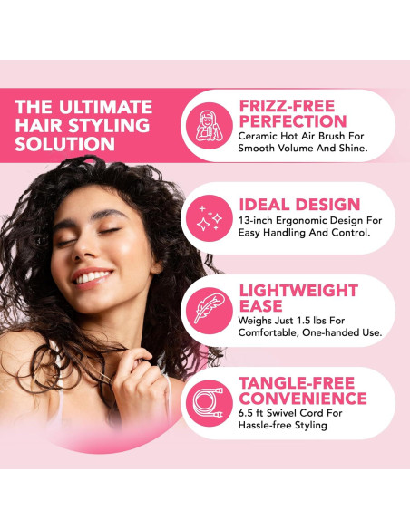 Cepillo Secador 4 en 1 Hair Sensation Pro Rosa Cerámica Cepillo Secador 4 en 1 Hair Sensation Pro Rosa Cerámica