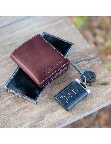 Billetera Bifold ID Stronghold RFID Marrón - 25 Tarjetas