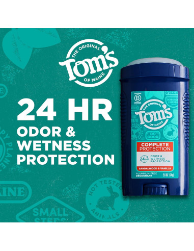 Desodorante Natural Sin Aluminio Tom's of Maine 73.71 g Sándalo y Vainilla