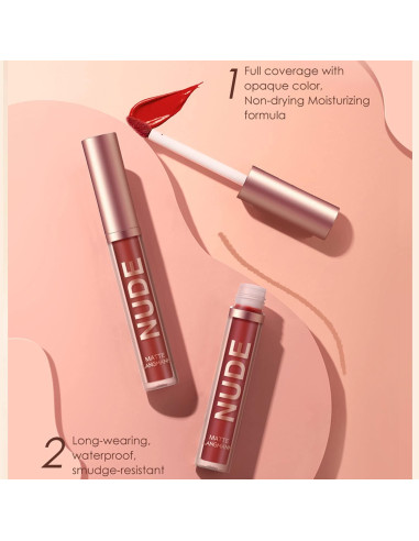 Set de 6 Labiales Líquidos Mate y Lápiz Labial BestLand